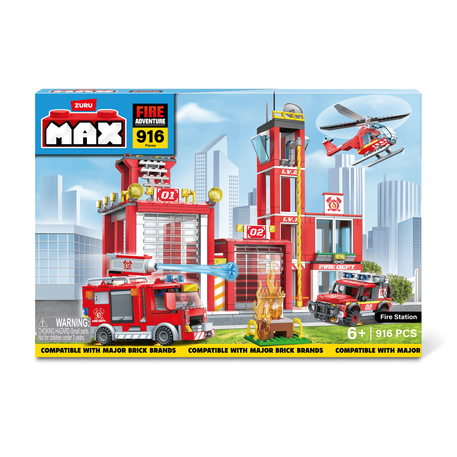 MAX Adventure Fire Station Playset (916 pieces)